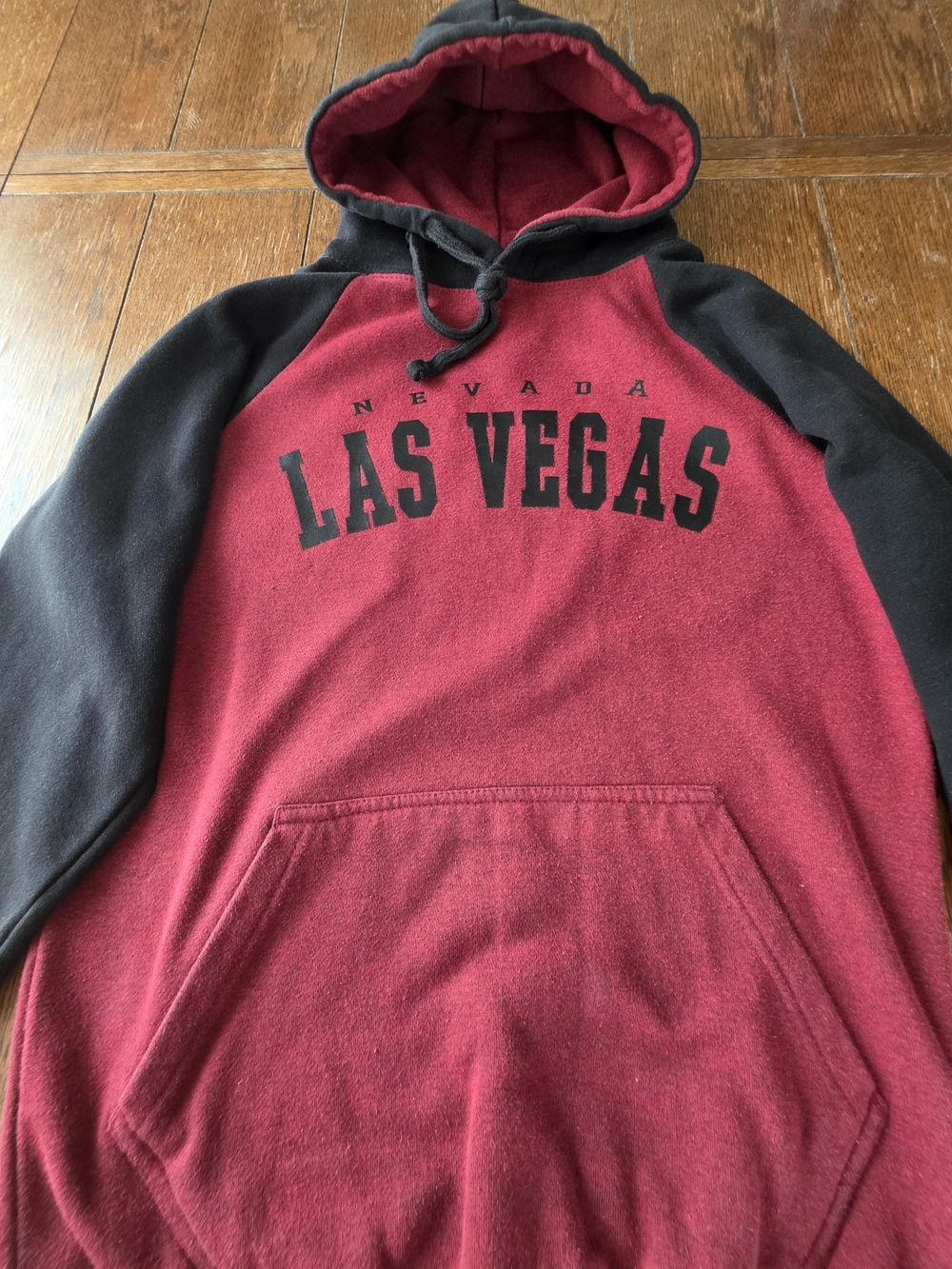 Las Vegas Red & Black Raglan Hoodie Pullover
